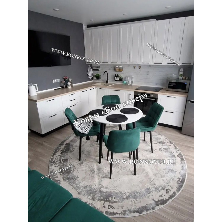 Ковер в гостиную дизайн 08 Серый Круг